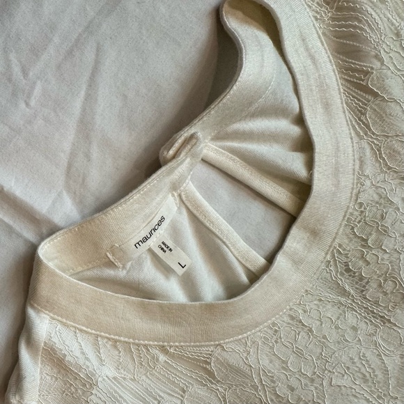 NWOT - MAURICES Size Large Set of 2 Lace Sleeveless Tops in Rose and Off-White - Picture 10 of 14